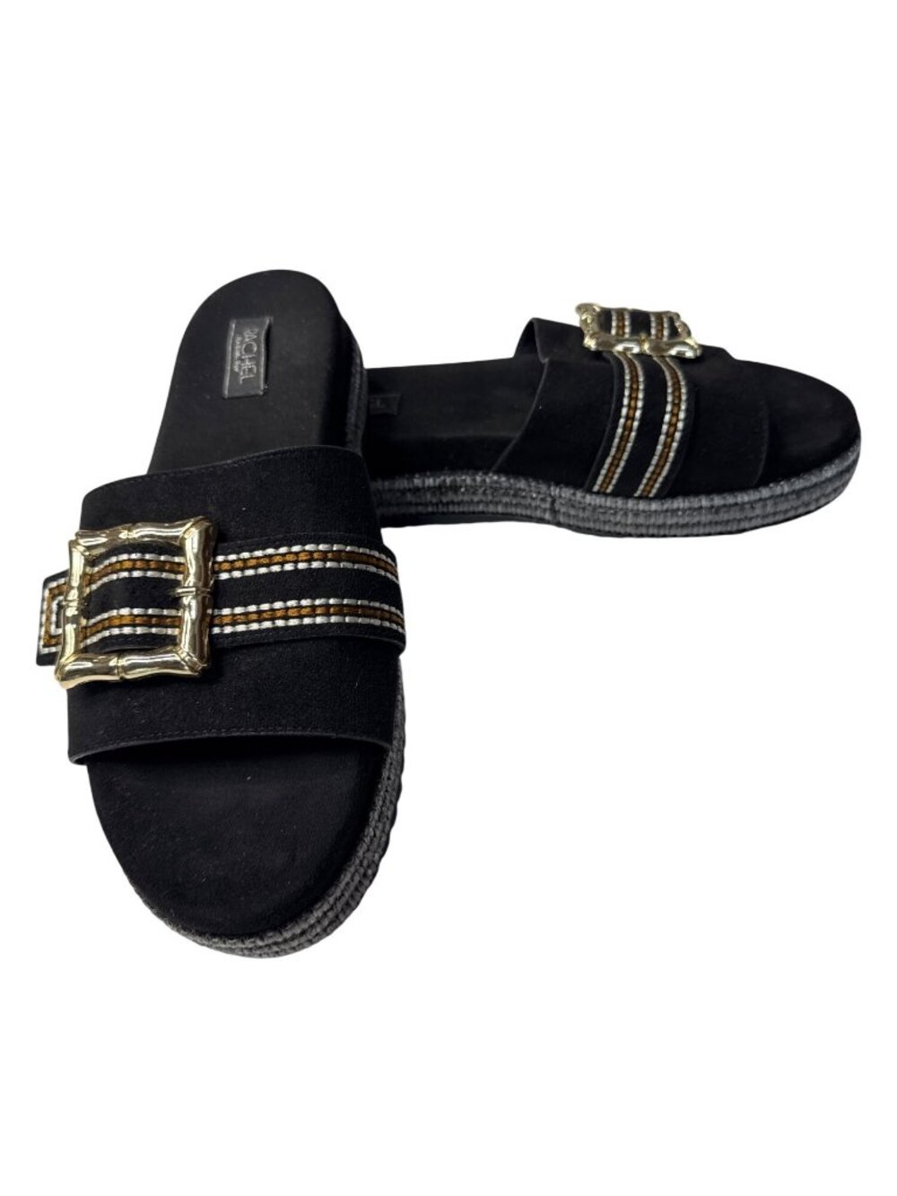 Rachel Roy Womens Leaf Flatform Sandal With Gold Buckle Size 10